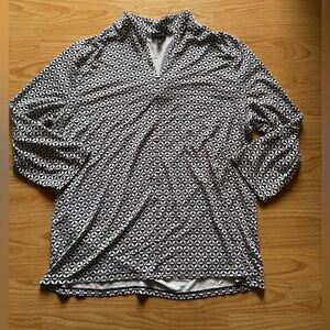 Talbots Knit Jersey Floral Pattern Tunic 3/4 Sleeve